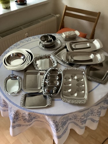 Großes set edelstahl schalen - set,