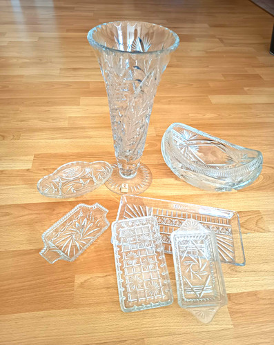 Tlg set glas servierplatten - glas,