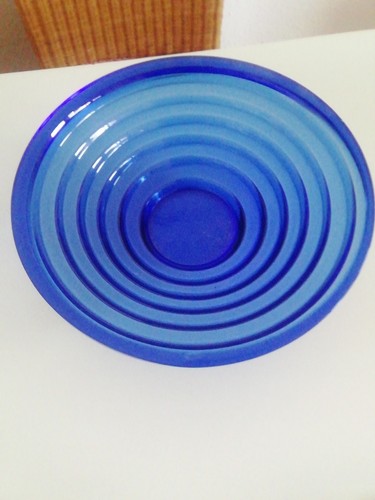 Glasschale groß blau - glasschale,