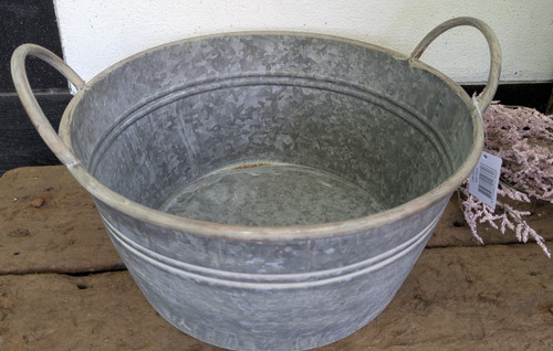 Große runde zink schale - große,